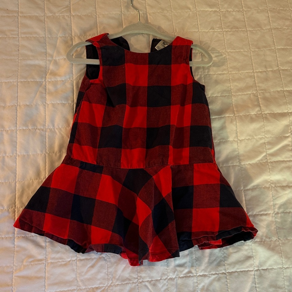 OshKosh B'gosh Red and Black Plaid Kids Casual Dress